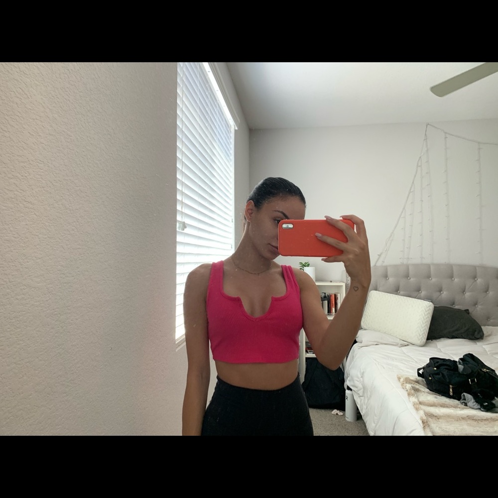 Hot Pink Cropped Tank